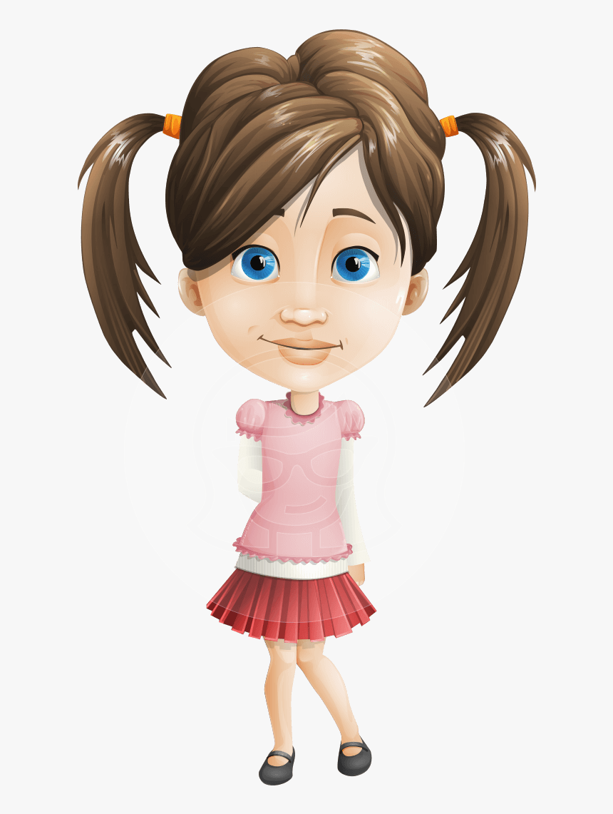 Elementary School Student Girl Cartoon Vector Character - Girl Cartoon Characters Png, Transparent Png, Free Download