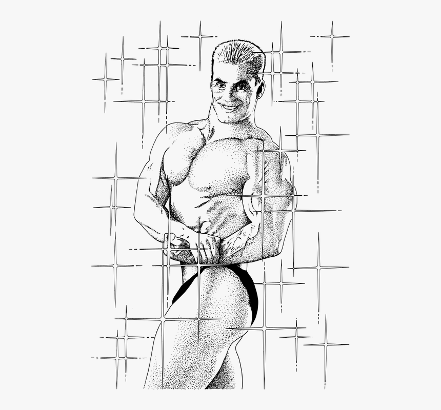 Body Building, Posing, Muscles, Man, Show, Sport, Model - Sketch, HD Png Download, Free Download