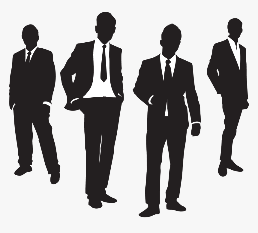 Business Man In Suit Silhouette - Men In Suits Silhouette, HD Png Download, Free Download