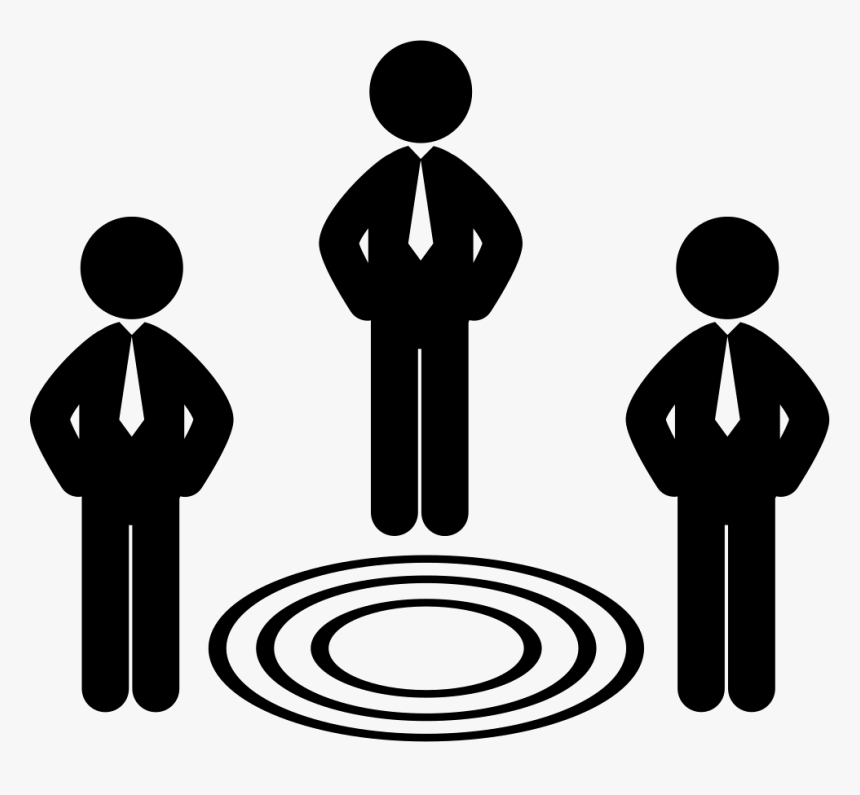 Business Men Around Target Concentric Circles Symbol - Online Job Site Vector, HD Png Download, Free Download