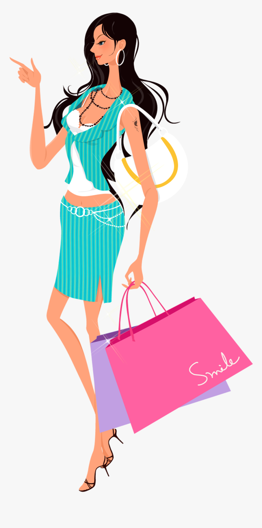 Woman Clip Art Girl - Fashion Girl Clipart Png, Transparent Png, Free Download