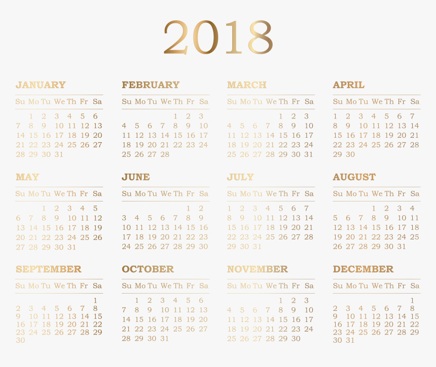 2018 Calendar Png, Transparent Png, Free Download