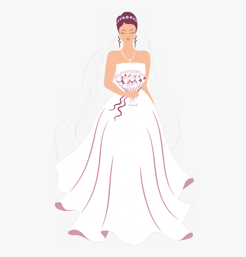 Fashion Clipart Wedding Dress - Wedding Dress Clipart, HD Png Download, Free Download