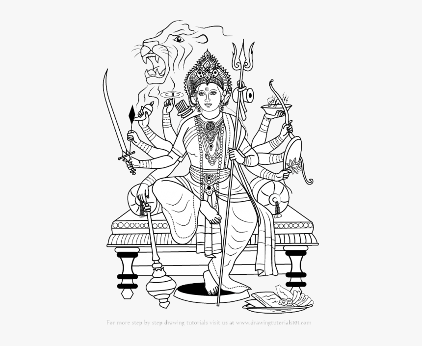 Digital Drawing of Indian Goddess Durga Maa Stock Illustration -  Illustration of indian, navratri: 200117024