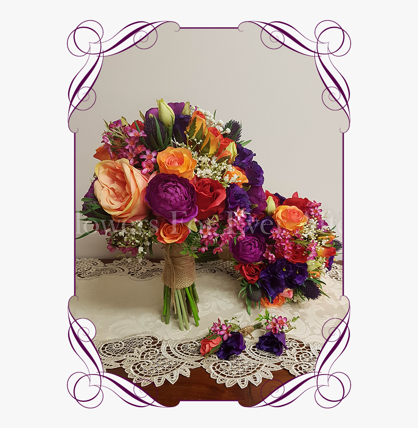 Clip Art Purple Orange Wedding - Motorcycle Wedding Flowers Ideas, HD Png Download, Free Download