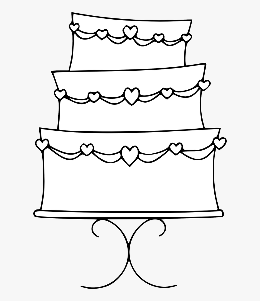 Cake Black And White Wedding Cake Clipart Black And - Black And White Cake Clipart, HD Png Download, Free Download