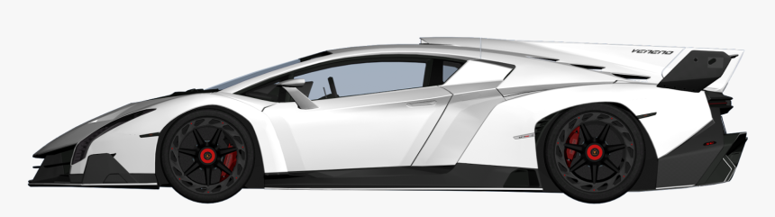 Drawing Lambo Step - Lamborghini Veneno Side View, HD Png Download, Free Download