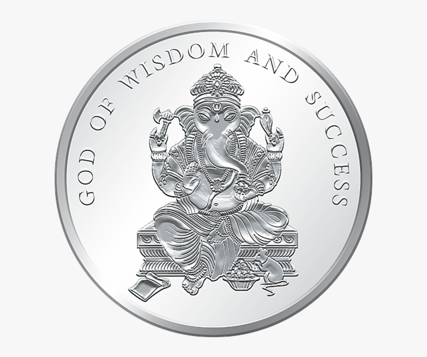 5 Gms Silver 999 Ganesh Ji Without Color Coin - Lord Ganesh Silver Coin, HD Png Download, Free Download