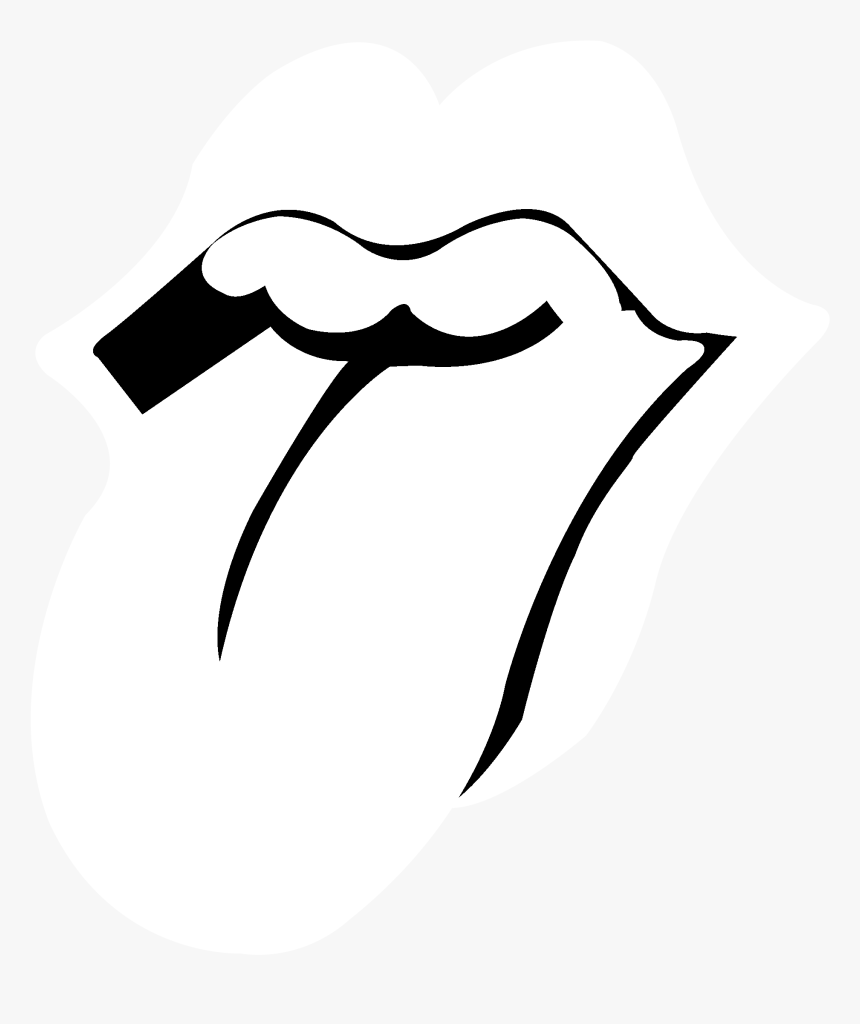 Rolling Stones Logo Black And White Clipart , Png Download - Rolling Stones Logo White Black Background, Transparent Png, Free Download
