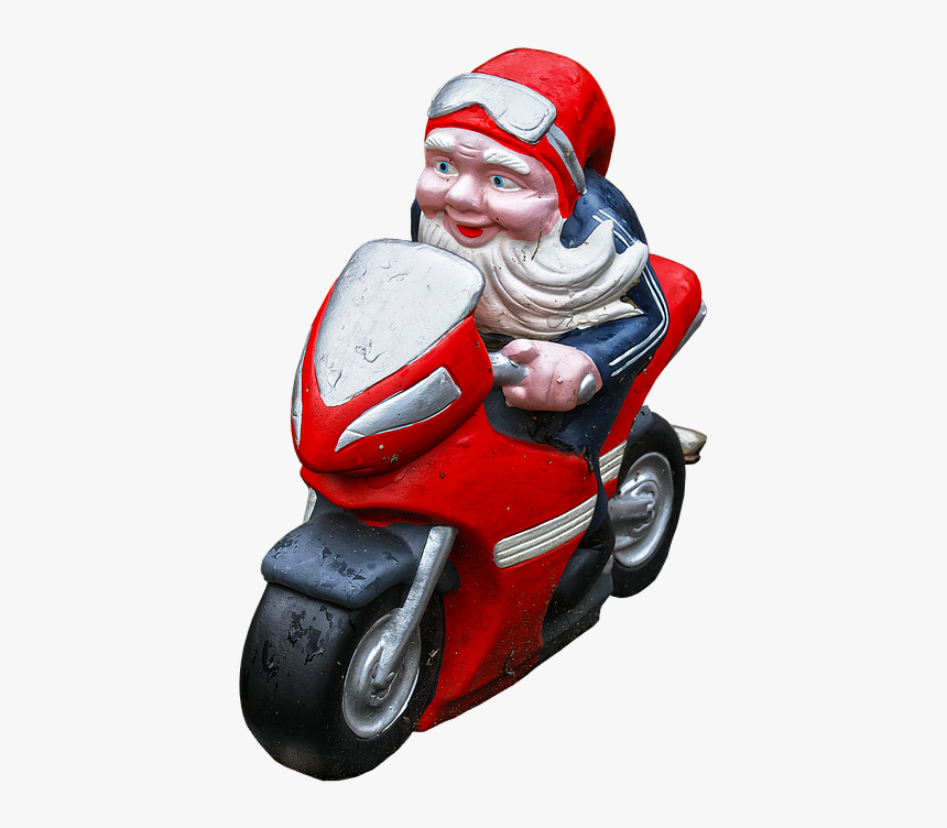 Garden Gnome, Motorcycle, Dwarf, Imp, Fabric, Weathered - Dwarf Motorcycle, HD Png Download, Free Download