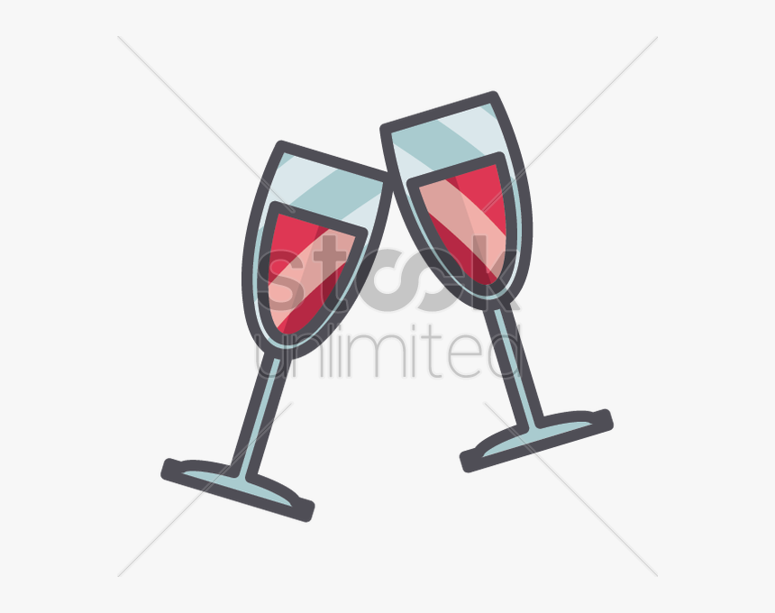 Cartoon Wine Glasses Clipart Champagne Sparkling Wine - Transparent Wine Glass Cartoon, HD Png Download, Free Download