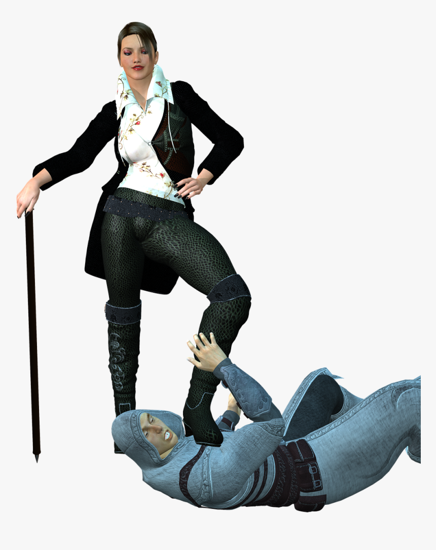Woman, Fight, Man, Warrior, Medieval, Fantasy, 3d - Woman And Man Fighting Together, HD Png Download, Free Download