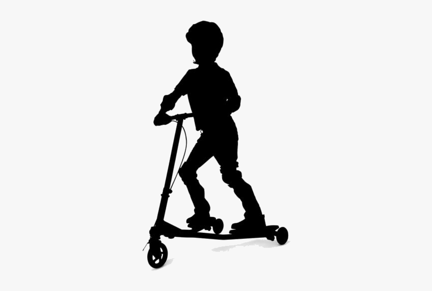 Transparent Colorful Boy On Scooter Clipart - Standing, HD Png Download, Free Download