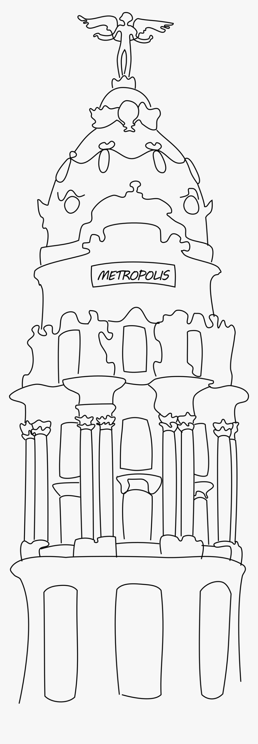Metropolis Building B&w Clip Arts - Line Art, HD Png Download, Free Download