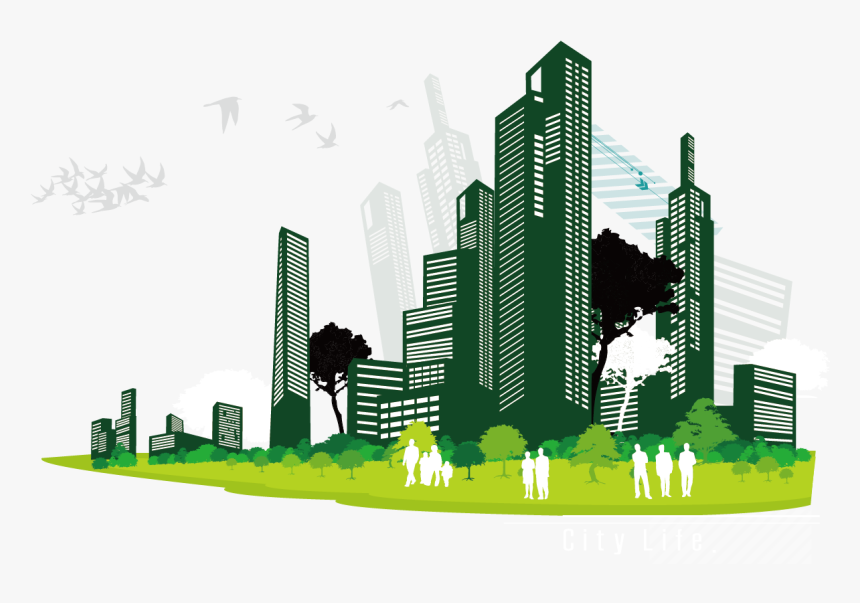 Vector Building Clip Art - Buildings And Trees Art, HD Png Download, Free Download