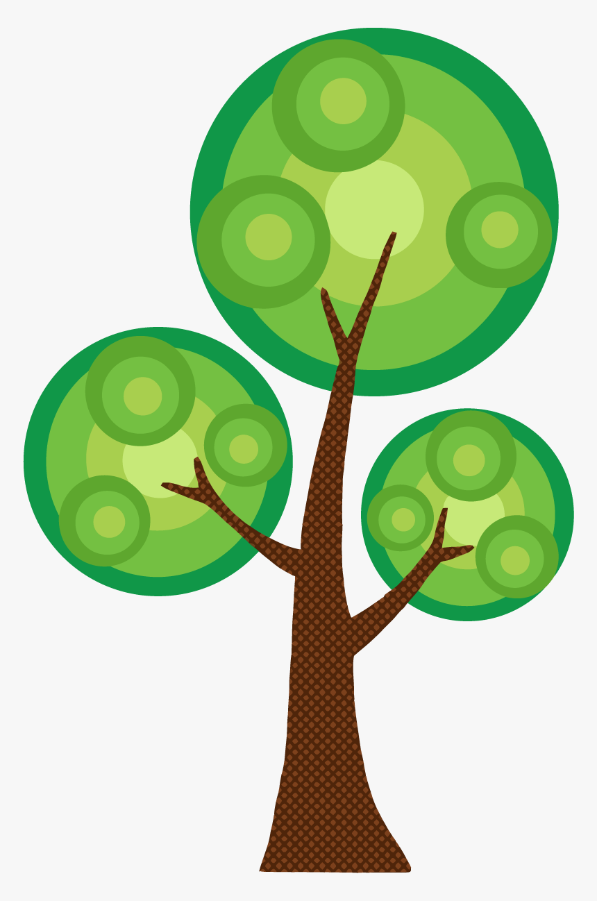 Png 4211 Abstract Cartoon Tree With Three Crowns - Tree With Three Branches Clipart, Transparent Png, Free Download