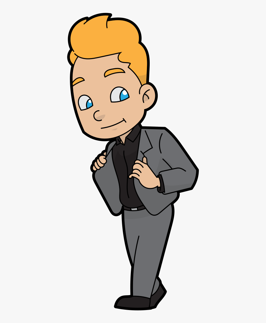 Confident Businessman Cartoon, HD Png Download, Free Download