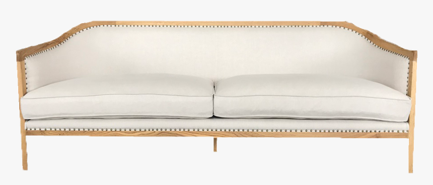 Palmer Sofa, Linen Sofa With Wood And Brass, White - Loveseat, HD Png Download, Free Download