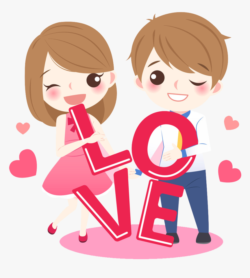 Couple Lovely Love Cartoon Drawing Png File Hd Clipart - Cute Cartoon Couple Png, Transparent Png, Free Download