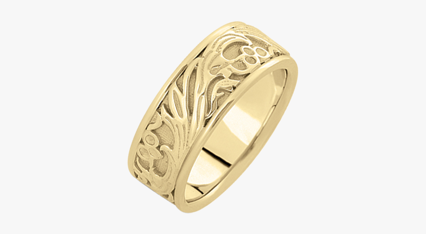 Floral Scroll Hand Crafted Wedding Band - Engagement Ring, HD Png Download, Free Download