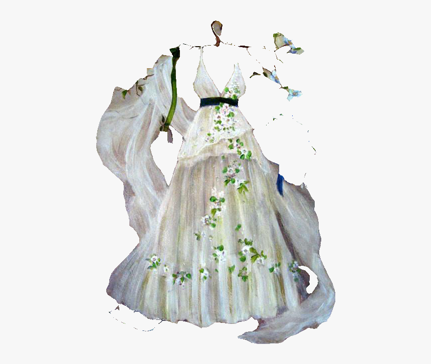 Wedding Dress Fashion Design Clipart - Vestido De Casamento Nordico, HD Png Download, Free Download