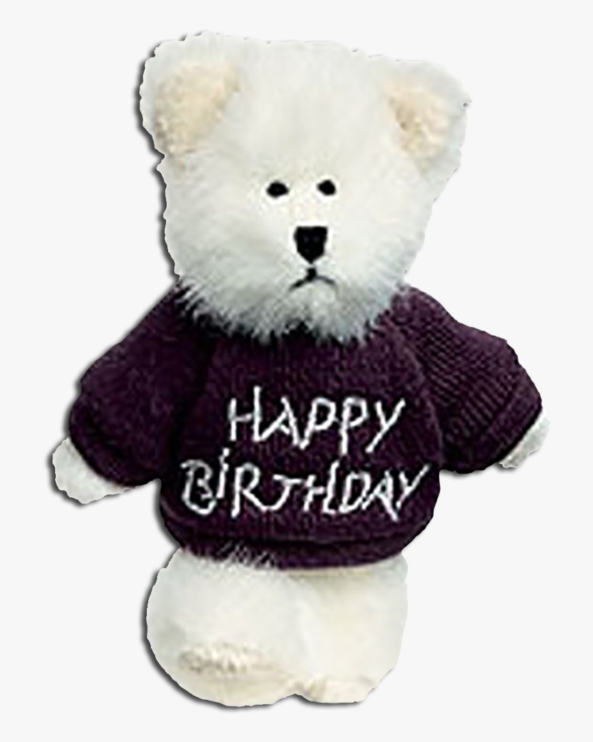 Boyds Happy Birthday Bear Mini Messenger White Teddy - Teddy Bear Has Birthday, HD Png Download, Free Download