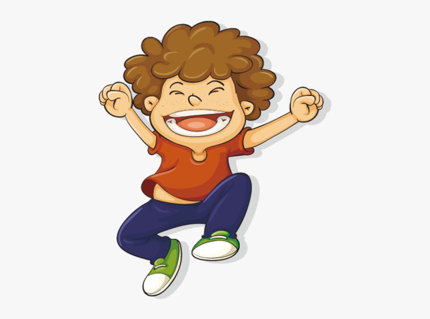 Happy Vector - Curly Hair Boy Cartoon, HD Png Download, Free Download