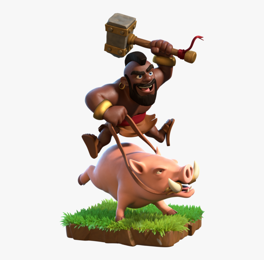 Hog Rider Png - Clash Of Clans Hog Rider, Transparent Png, Free Download