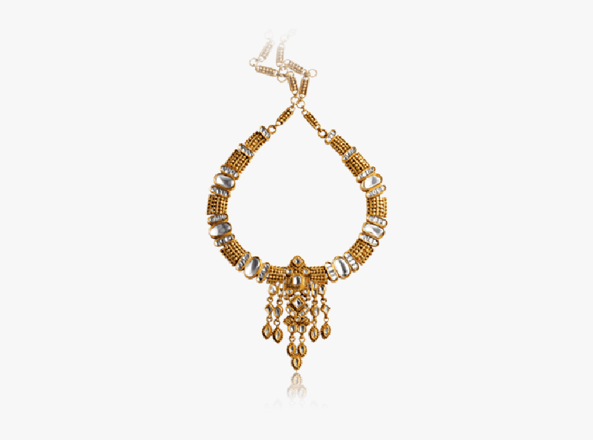 Antique Gold Kundan Polki Necklace Set Online - Necklace, HD Png Download, Free Download