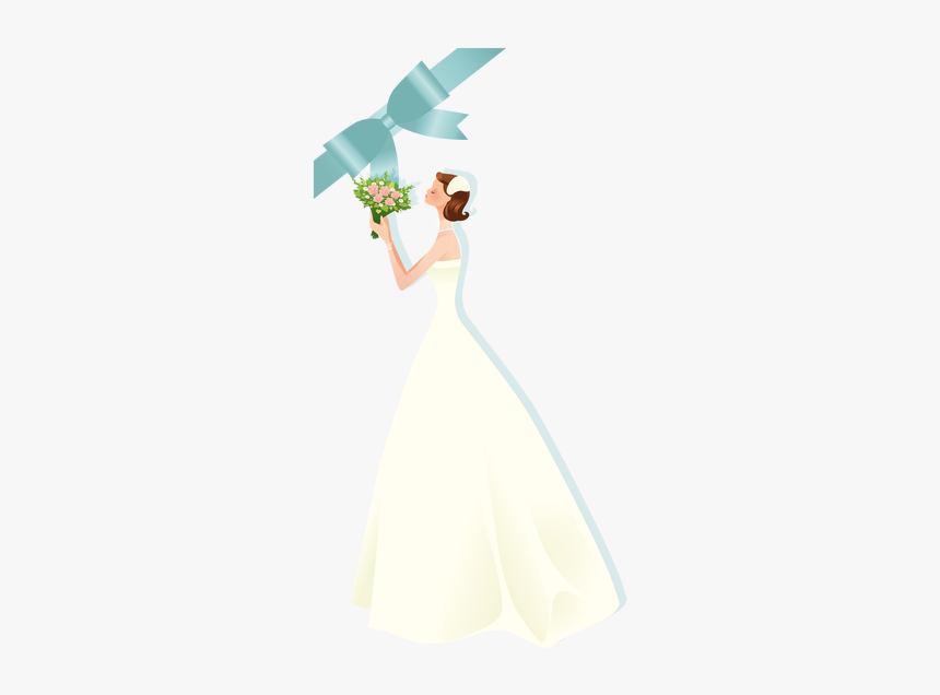 Shower Gown Bridal Illustration Wedding Free Download - Illustration, HD Png Download, Free Download