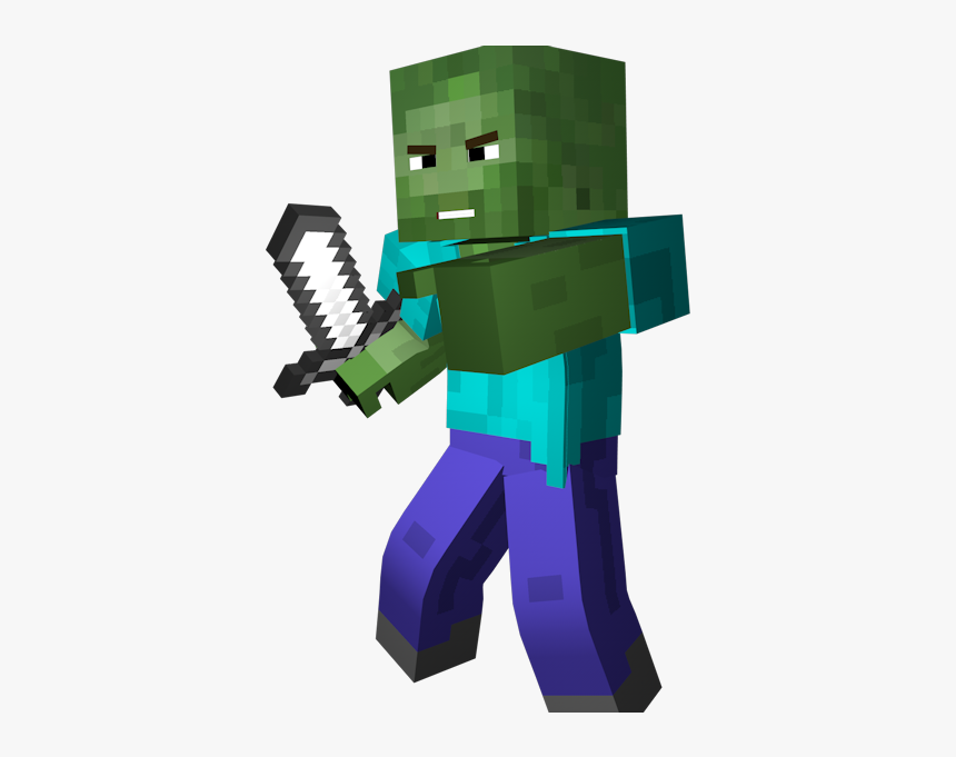 Minecraft Png - Zombie Render Minecraft, Transparent Png, Free Download