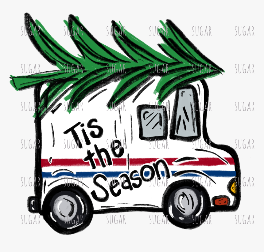 Christmas Mail Truck Clipart, HD Png Download, Free Download