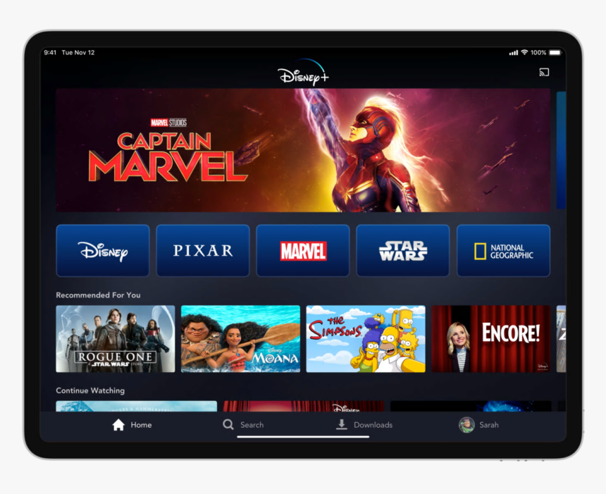 Disney Video Selection On A Tablet - Disney Plus App Lg Tv, HD Png Download, Free Download