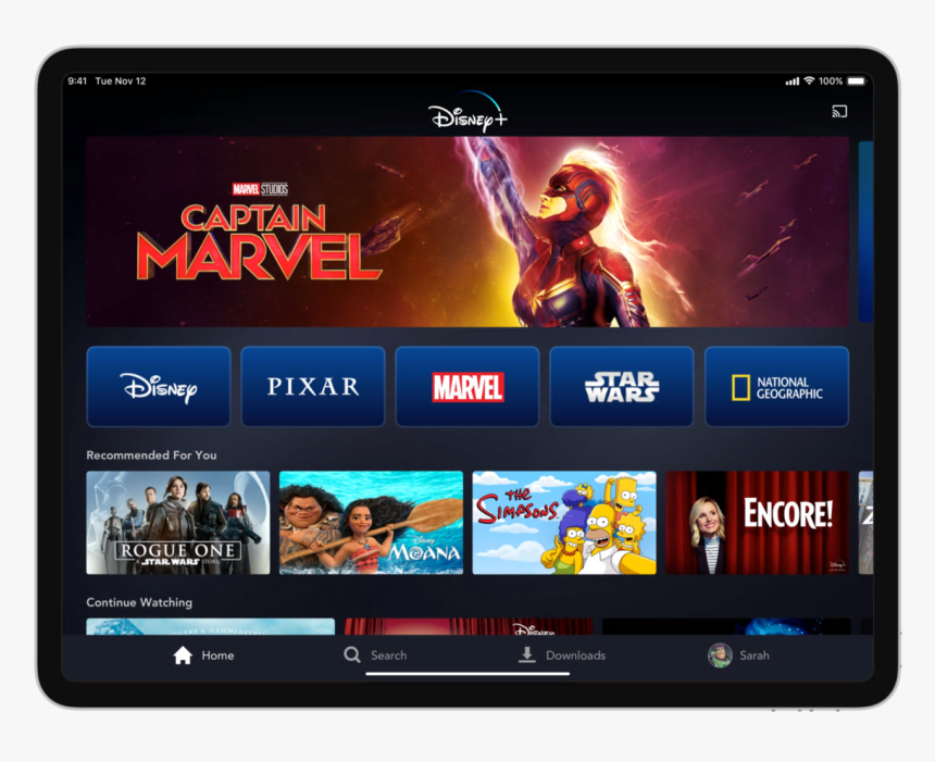 Disney Video Selection On A Tablet Disney Plus App Lg Tv Hd Png