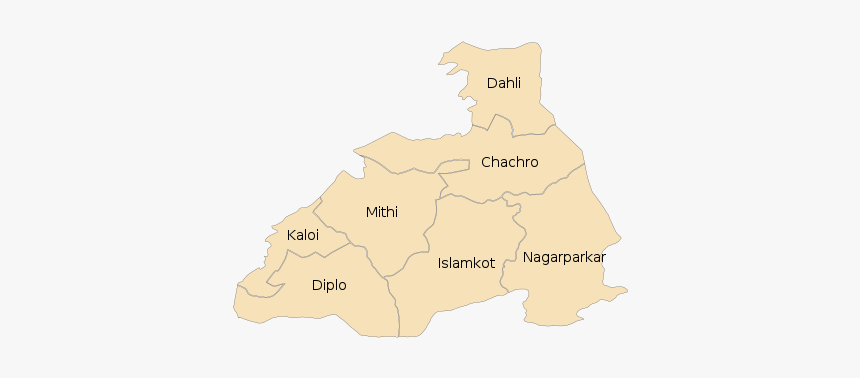 Map Of Tharparkar District With Its Administrative, HD Png Download, Free Download