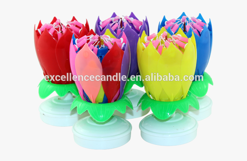 Lotus Music Candles Pink Flowers - Birthday, HD Png Download, Free Download