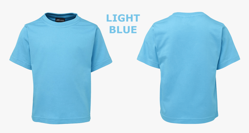 Custom Printed Kids T Shirts Light Blue - Light Blue T Shirt Front And Back, HD Png Download, Free Download