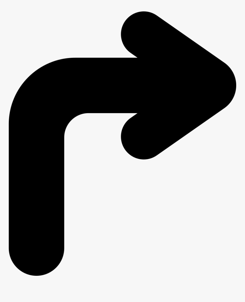 Curve Arrow Comments - Right Hand Turn Sign, HD Png Download, Free Download