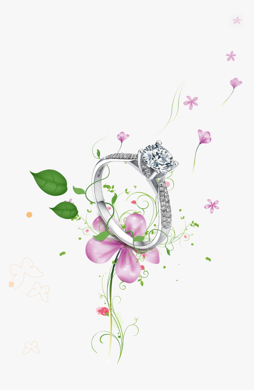 Diamond Love In Wedding Falling Ring Clipart - Wedding Flower Falling Png, Transparent Png, Free Download