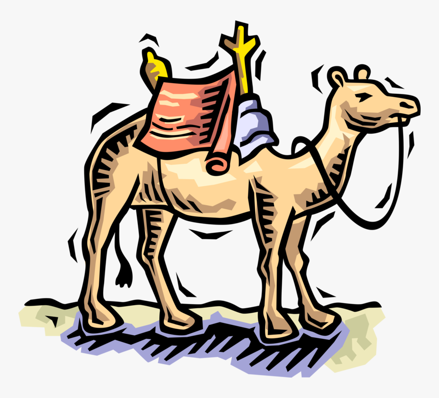 Vector Illustration Of Beast Of Burden Camel Dromedary - Camel Clip Art, HD Png Download, Free Download