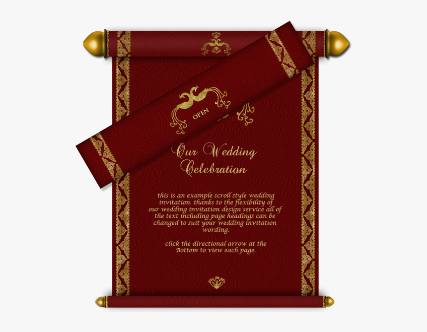 Pakistani Wedding Invitations Usa Indian Wedding Invitations - Wedding Card Scroll Design, HD Png Download, Free Download