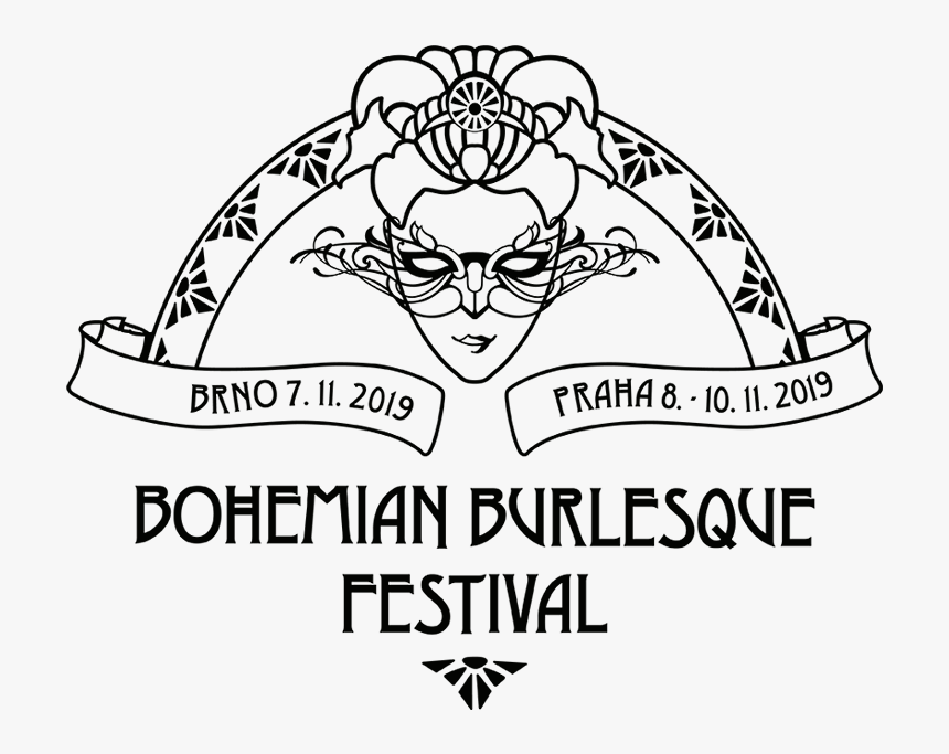 Logo 2019 Black-fb Edited - Bohemian Burlesque Festival Logo, HD Png Download, Free Download