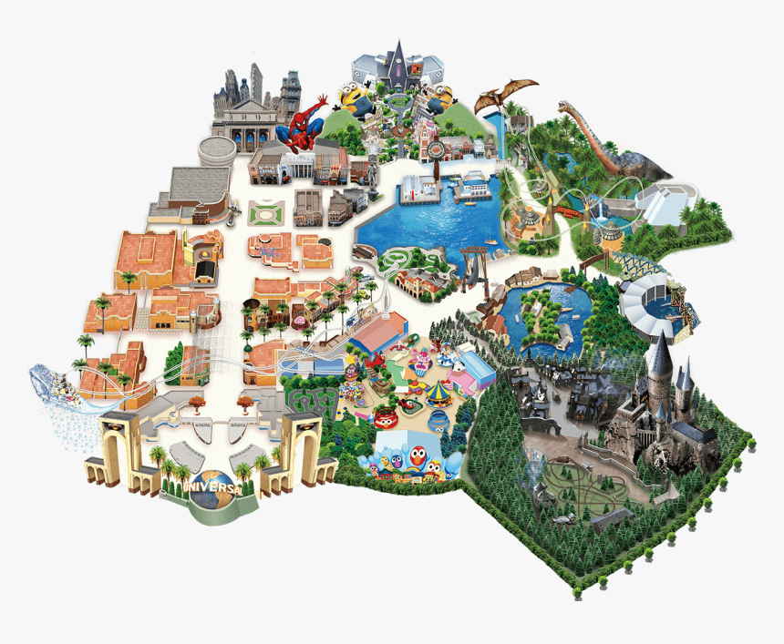 Map - Universal Studios Map Japan, HD Png Download, Free Download