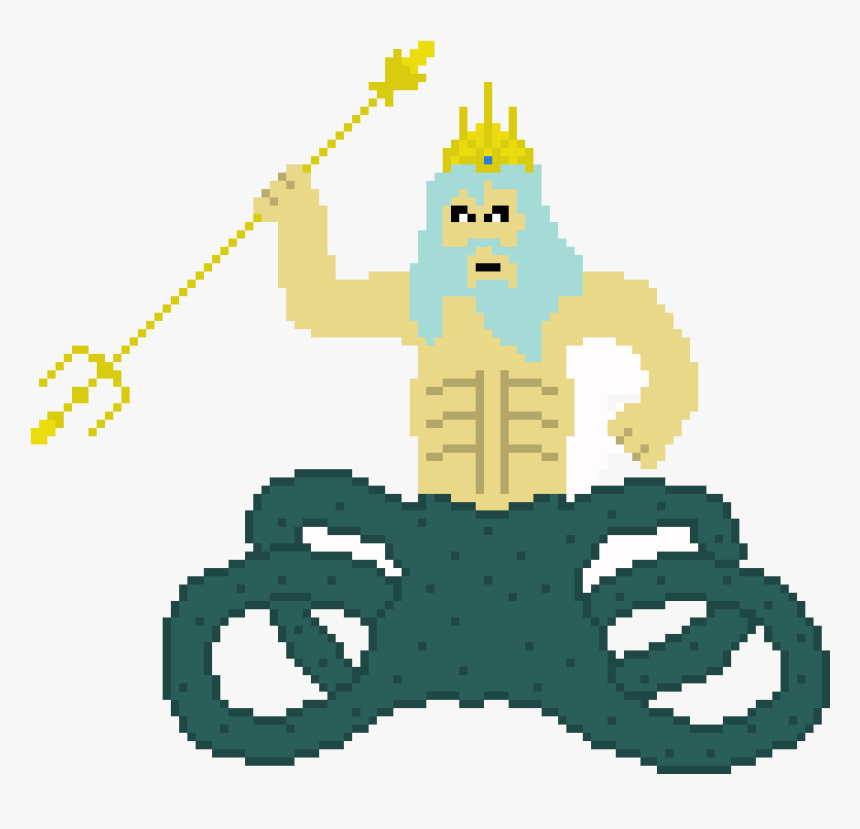 Poseidon Pixel Art Png, Transparent Png, Free Download