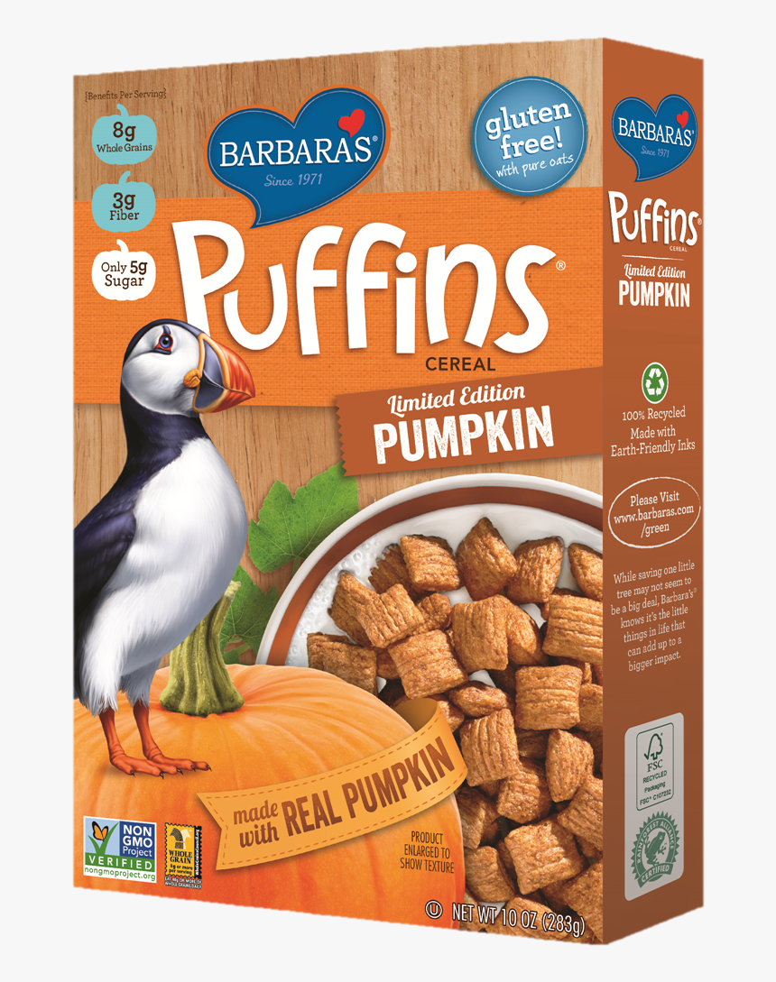 Pumpkin Transparent - Puffins Pumpkin Cereal, HD Png Download, Free Download