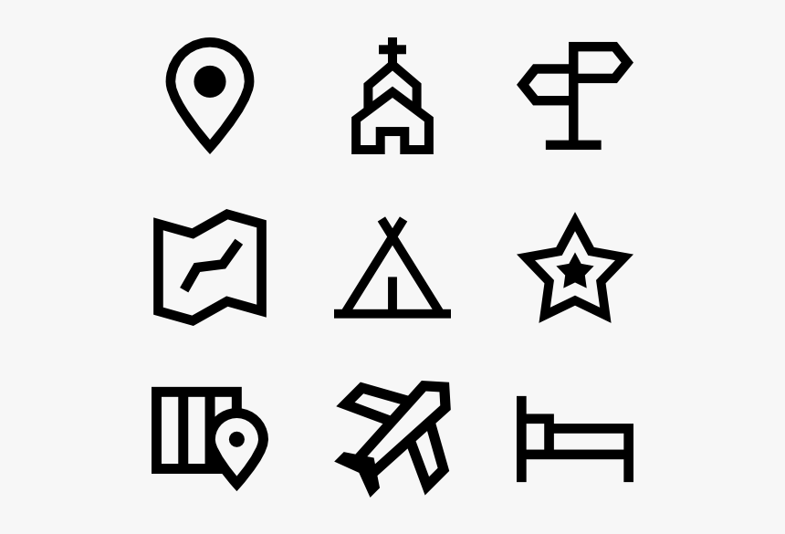 Linear Travel Elements - Web Design Line Icon, HD Png Download, Free Download