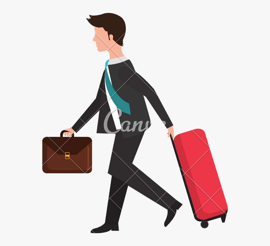 Banner Black And White Library Businessman Icon Icons - Business Man Travel Icon, HD Png Download, Free Download