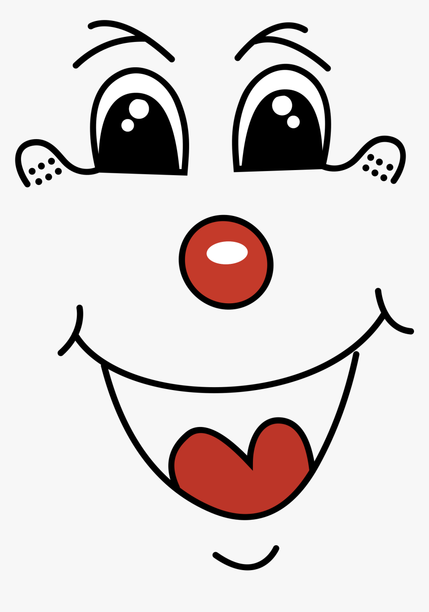 Clown Face Line Art Clip Arts - Sonrisa De Payaso Dibujo, HD Png Download, Free Download