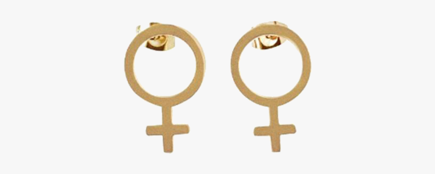 Gold Venus Symbol Stud Earrings - Earrings, HD Png Download, Free Download