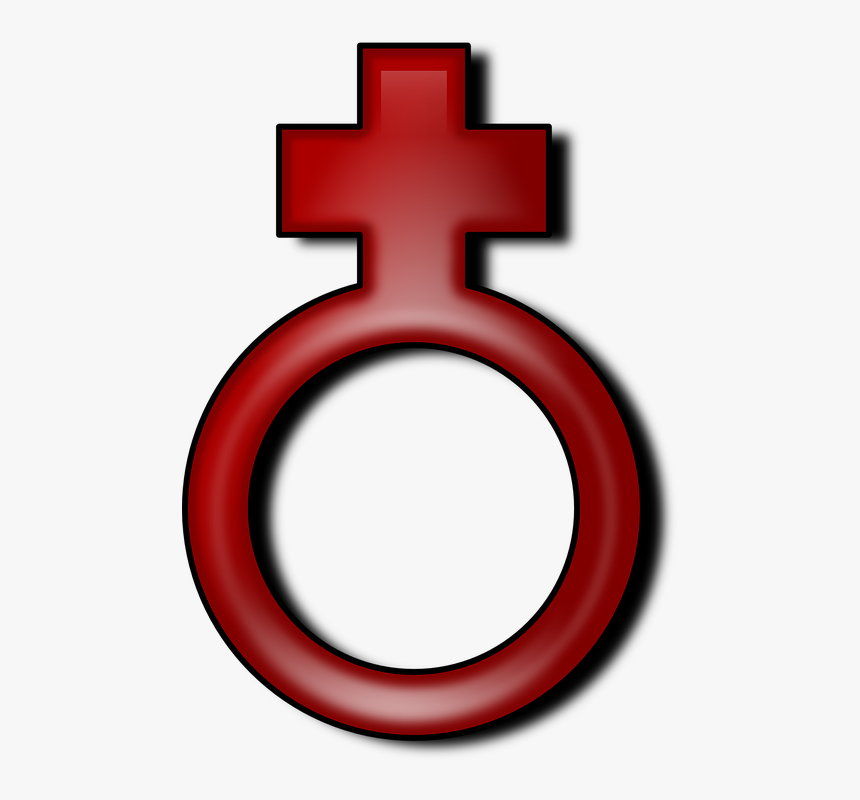 Holy, Cross, Female, Red, Symbol, Woman, Venus - Female Sign Upside Down, HD Png Download, Free Download